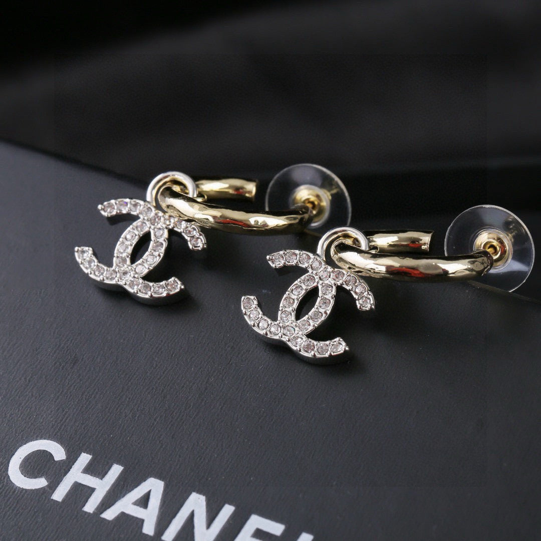 Signature Emblem Statement Earrings in Polished Metal-Tone – Design 009 main product view
