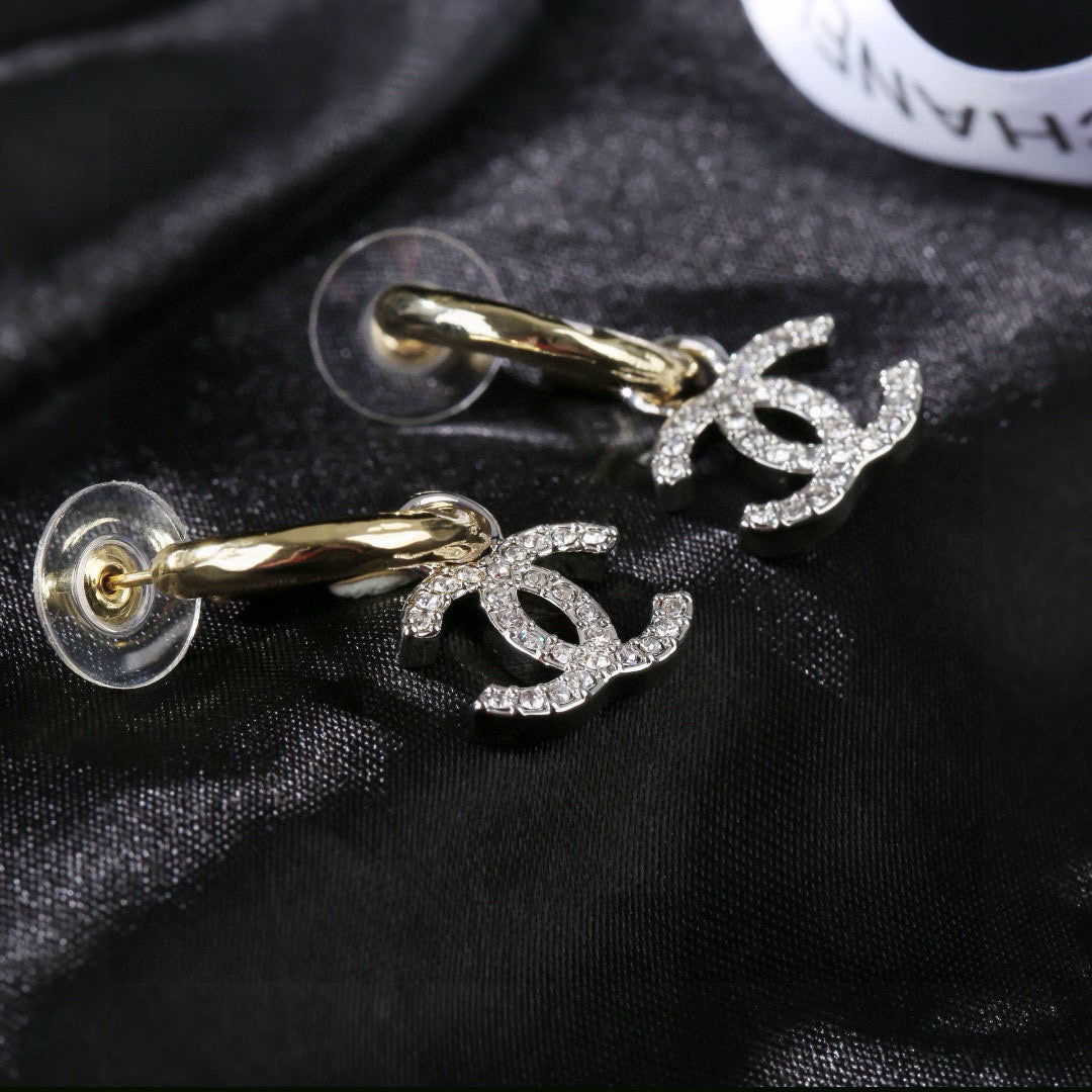Signature Emblem Statement Earrings in Polished Metal-Tone – Design 009 main product view