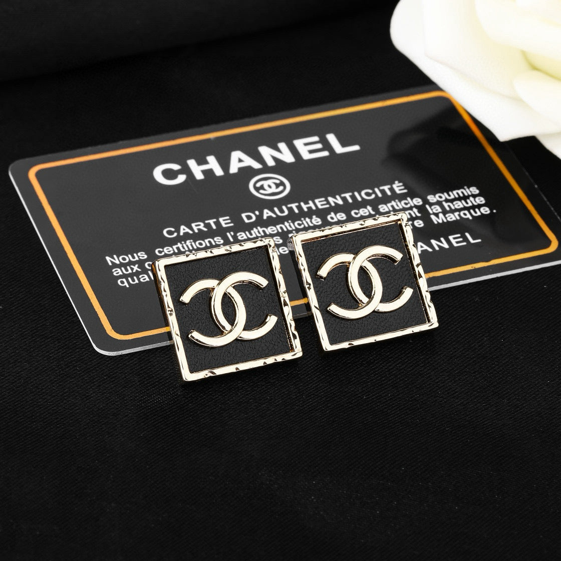 Signature Emblem Statement Earrings in Polished Metal-Tone – Design 008 main product view