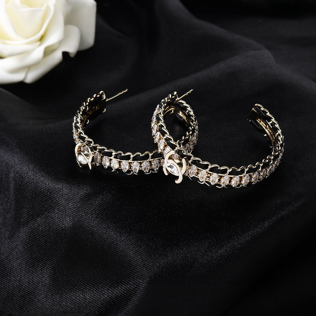 Signature Emblem Statement Earrings in Polished Metal-Tone – Design 007 detail view