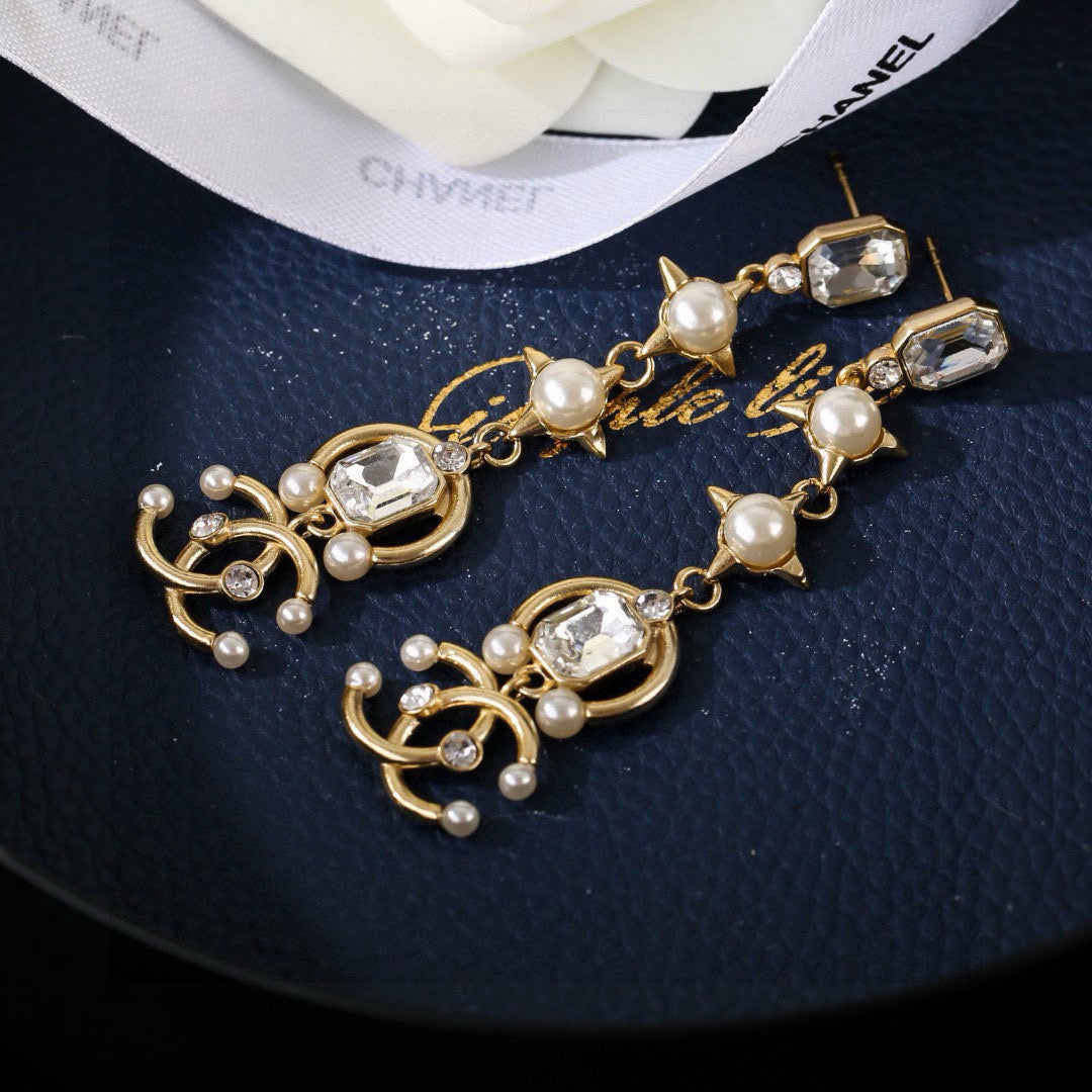 Signature Emblem Statement Earrings in Polished Metal-Tone – Design 006 side detail
