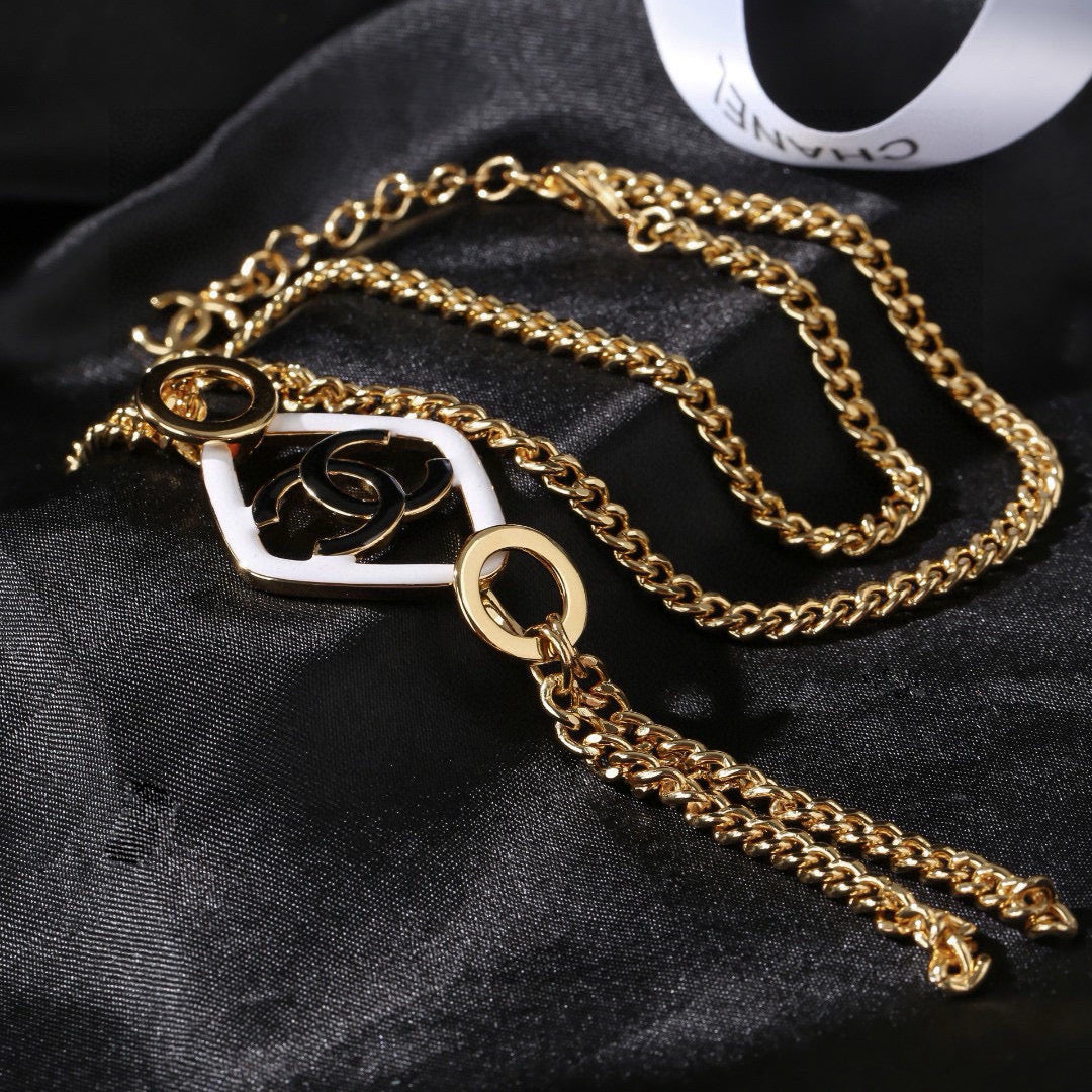 Signature Emblem Pendant Necklace in Polished Metal-Tone – Design 005 main product view