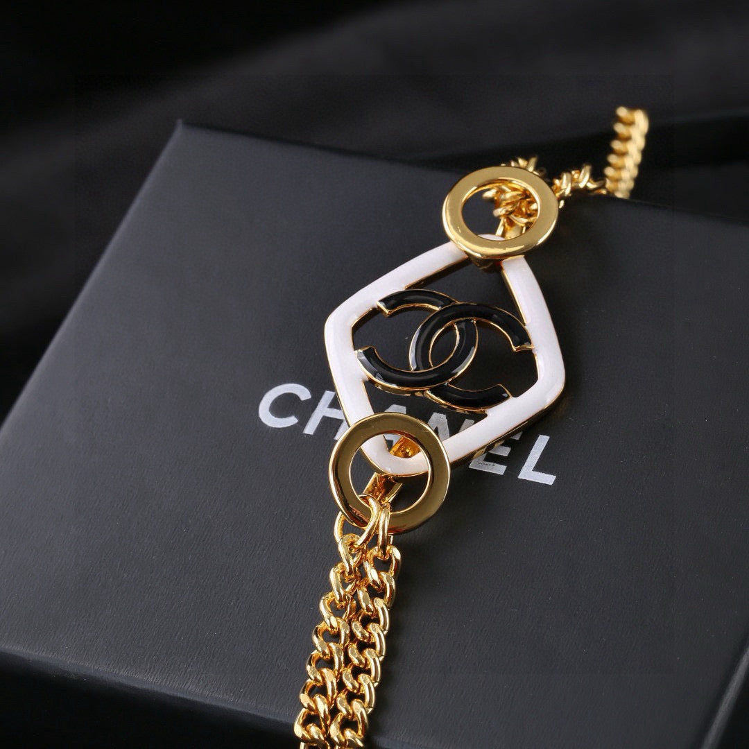 Signature Emblem Pendant Necklace in Polished Metal-Tone – Design 005 front product view
