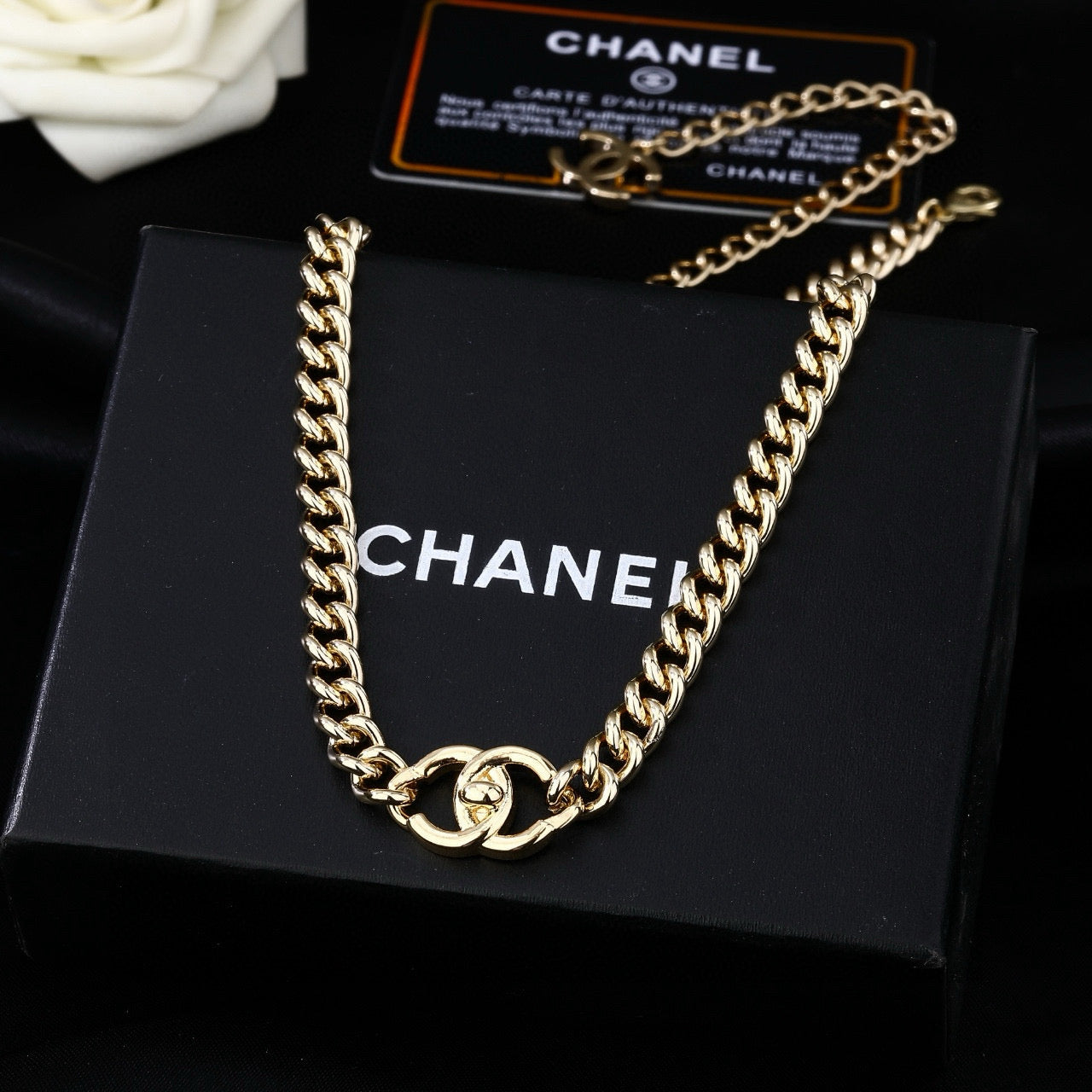 Signature Emblem Jewelry Accessory in Polished Metal-Tone – Design 009 front product view