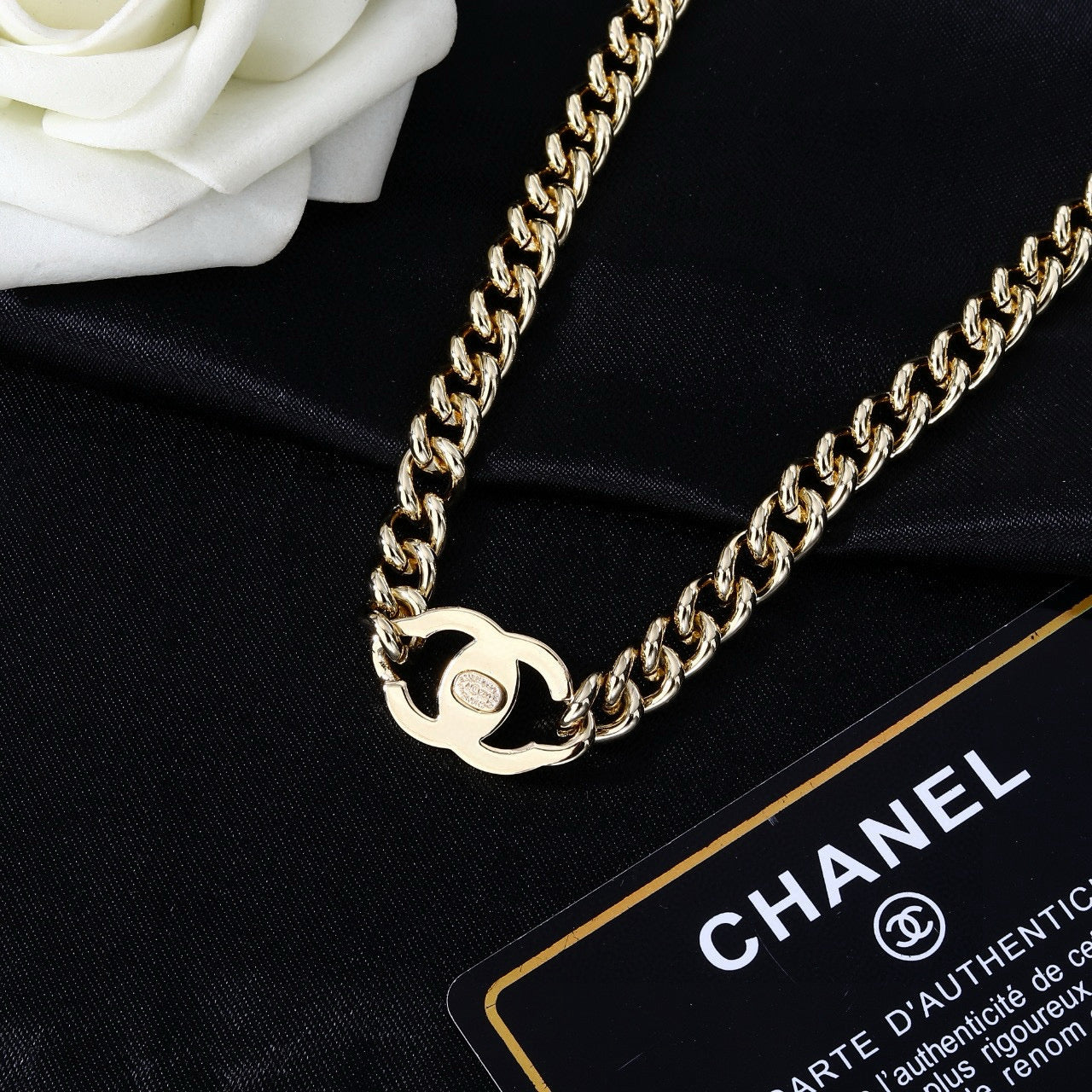 Signature Emblem Jewelry Accessory in Polished Metal-Tone – Design 009 side detail