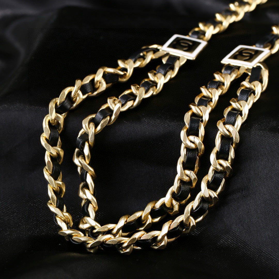 Double-C Emblem Jewelry Accessory in Gold-Tone – Design 001 close-up detail