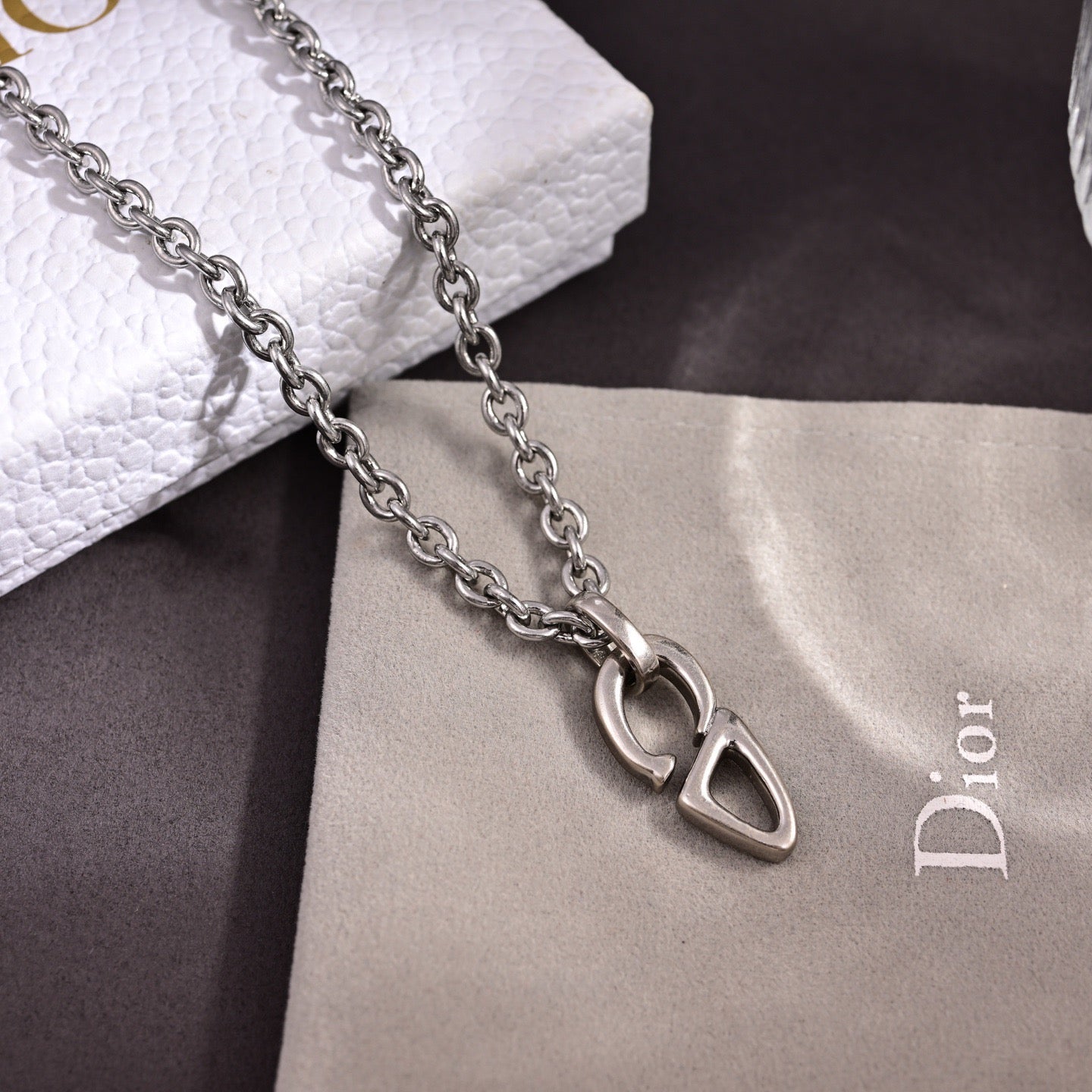 Sculptural Pendant Necklace in Polished Metal-Tone – Design 003 main product view