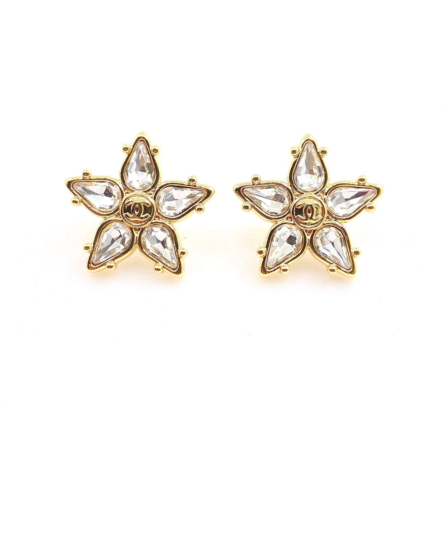 Signature Emblem Crystal-Accent Stud Earrings – Design 003 main product view