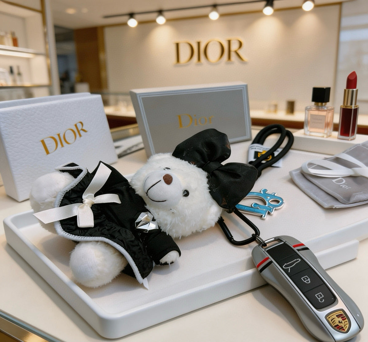 Star Motif Bag Charm in Polished Metal-Tone with Vintage-Style Finish – Design 005 styled view