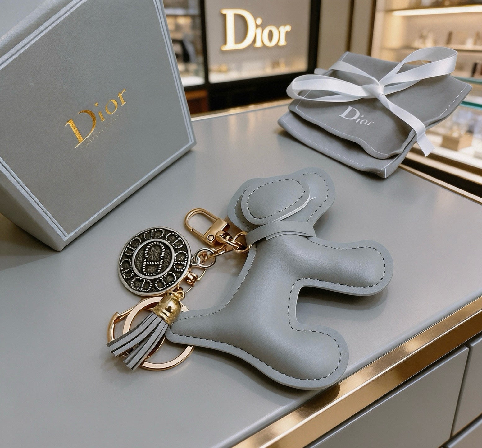 Star Motif Bag Charm in Polished Metal-Tone with Vintage-Style Finish – Design 004 front view