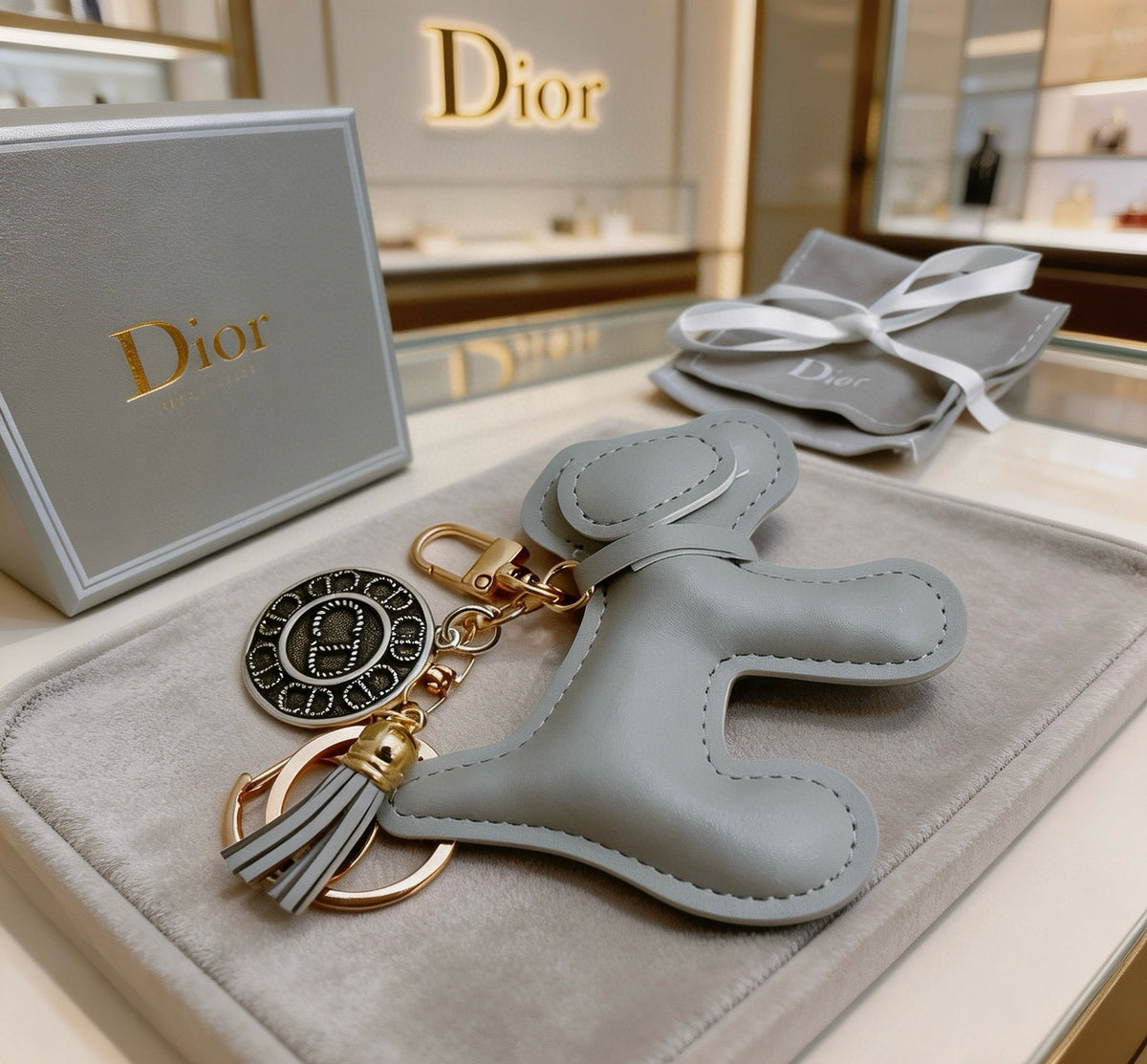 Star Motif Bag Charm in Polished Metal-Tone with Vintage-Style Finish – Design 004 main product view