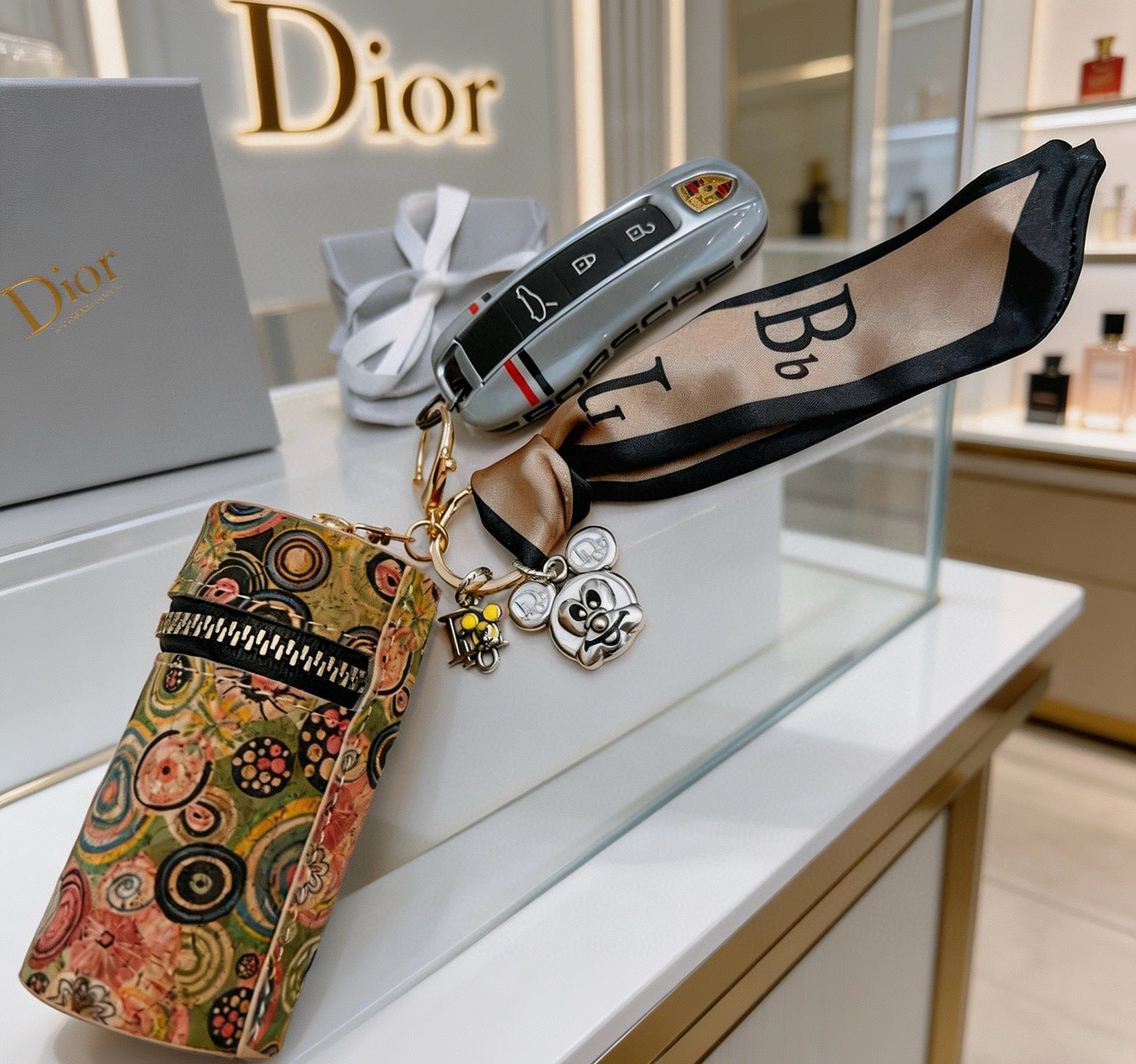 Star Motif Bag Charm in Polished Metal-Tone with Vintage-Style Finish – Design 003 styled view