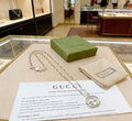 Double-G Emblem Pendant Necklace in Polished Metal-Tone – Design 037 main product view