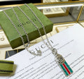 Double-G Emblem Pendant Necklace in Polished Metal-Tone – Design 035 main product view