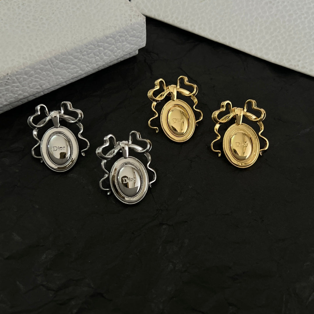 Sculptural Stud Earrings in Polished Metal-Tone – Design 001 side detail