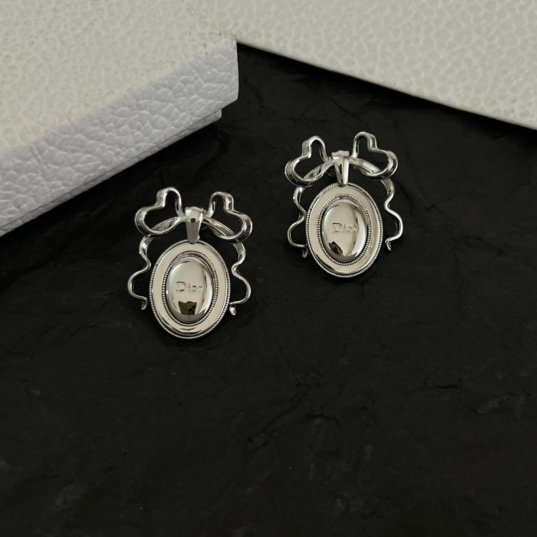 Sculptural Stud Earrings in Polished Metal-Tone – Design 001 styled view