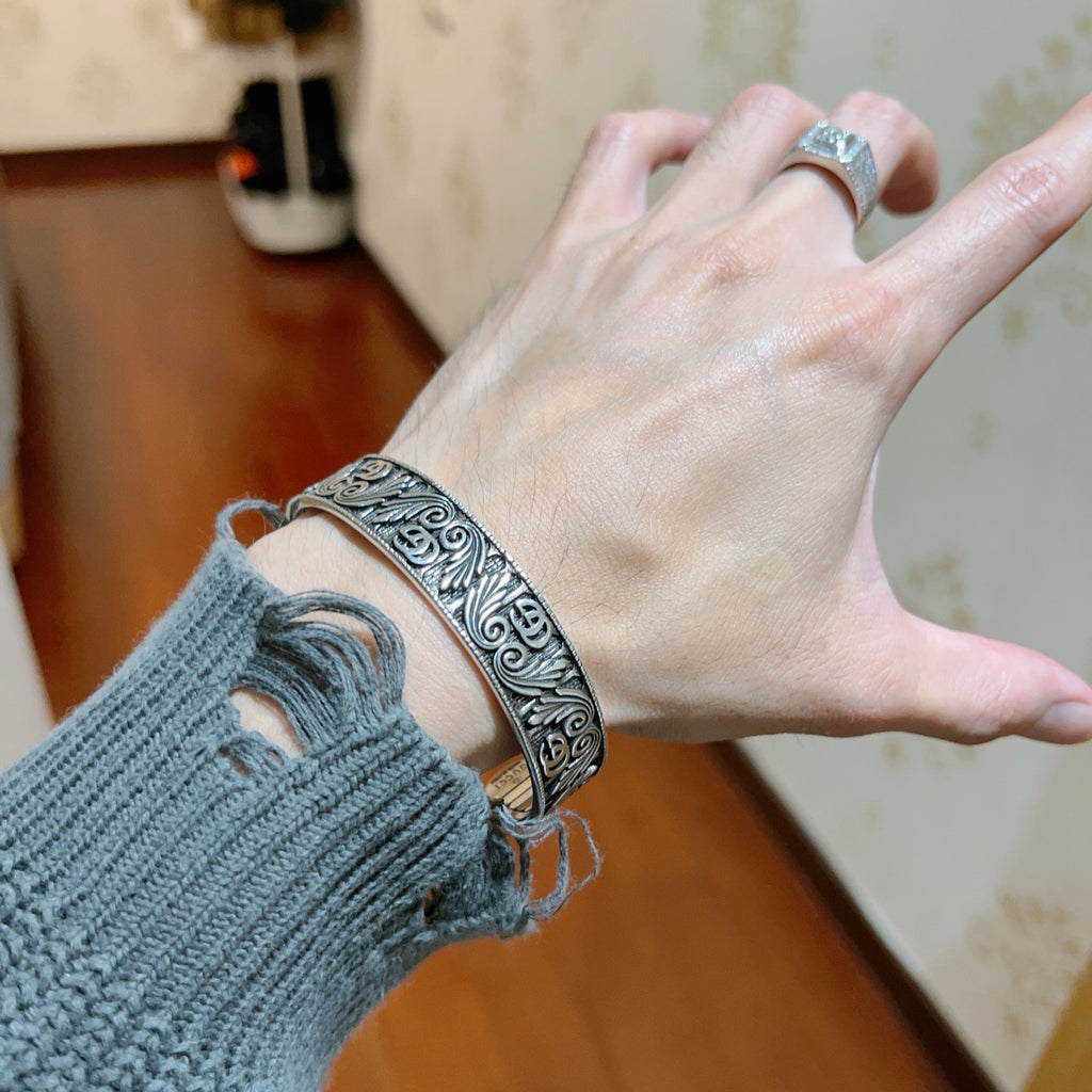 Double-G Emblem Bangle in Polished Metal-Tone – Design 013 main product view