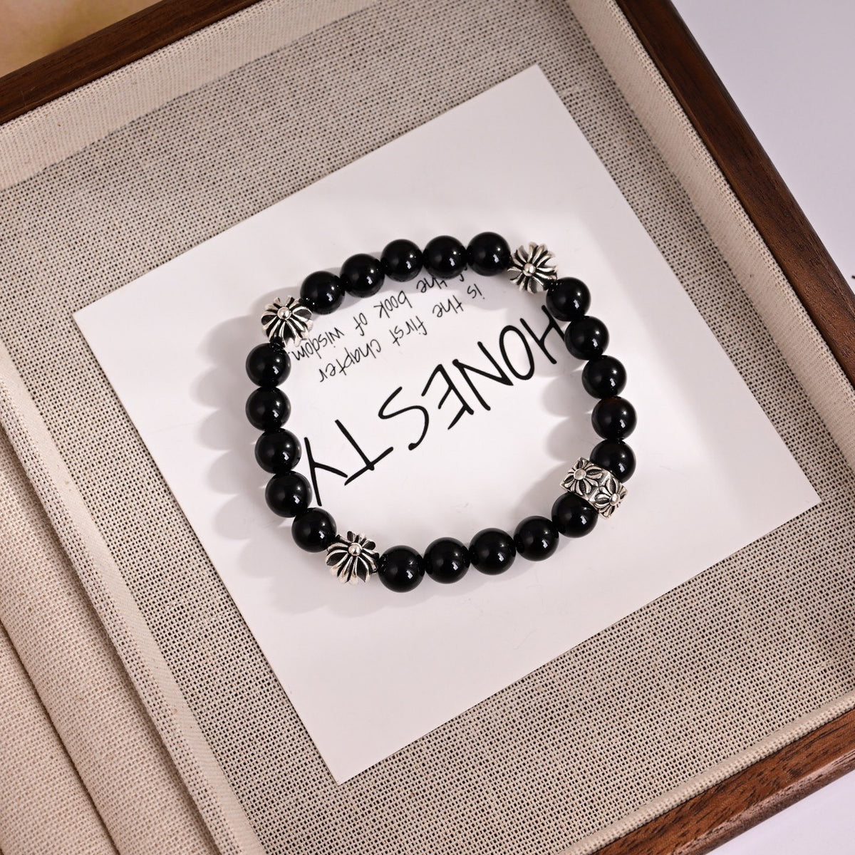 Cross Statement Bracelet in Metal-Tone – Design 12 front product view