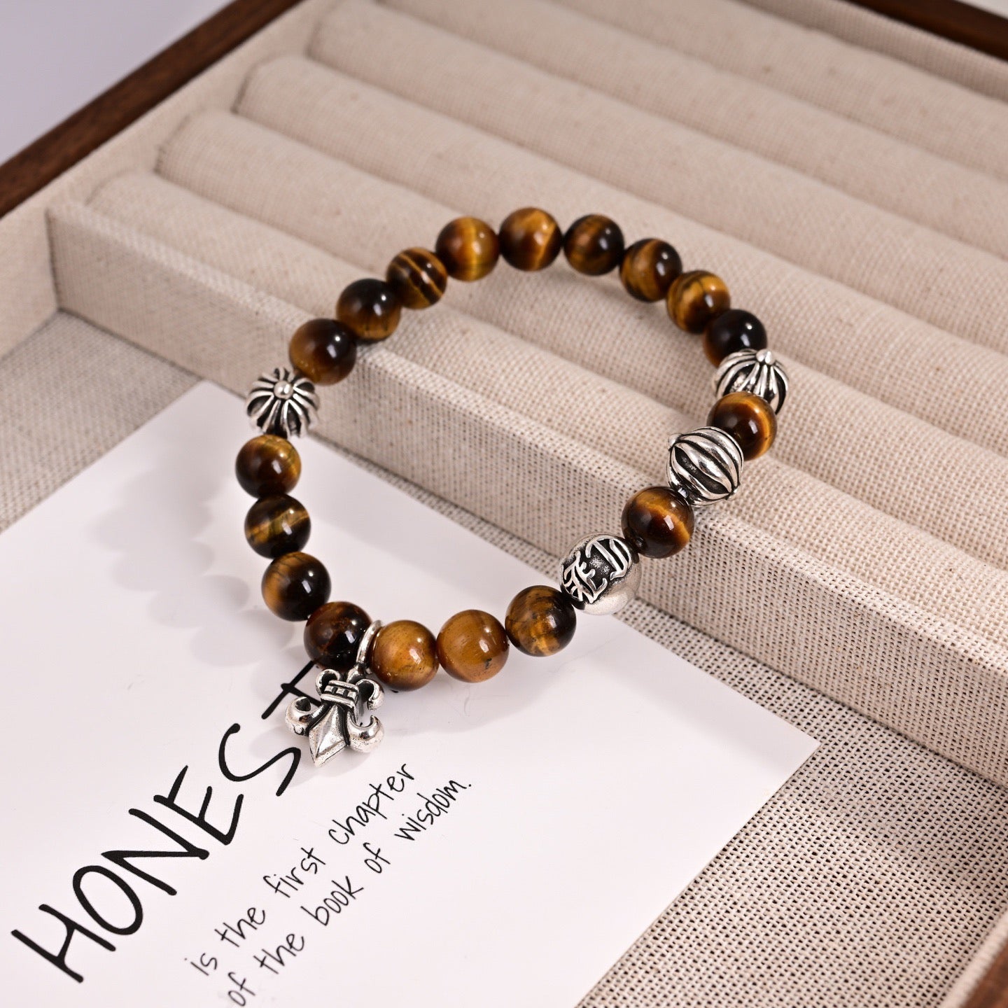 Cross Statement Bracelet in Metal-Tone – Design 11 detail view