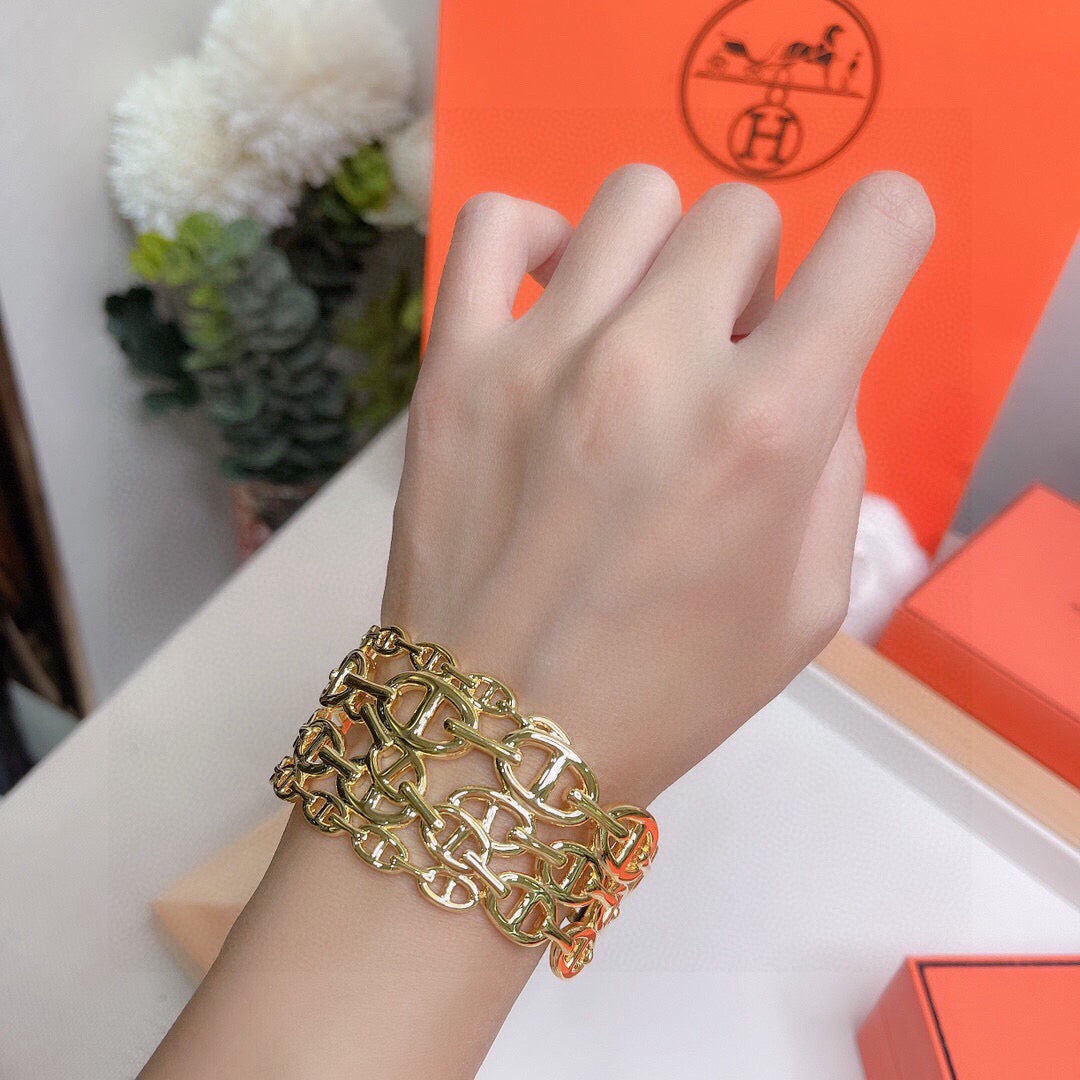 Toggle Bangle in Polished Metal-Tone detail view