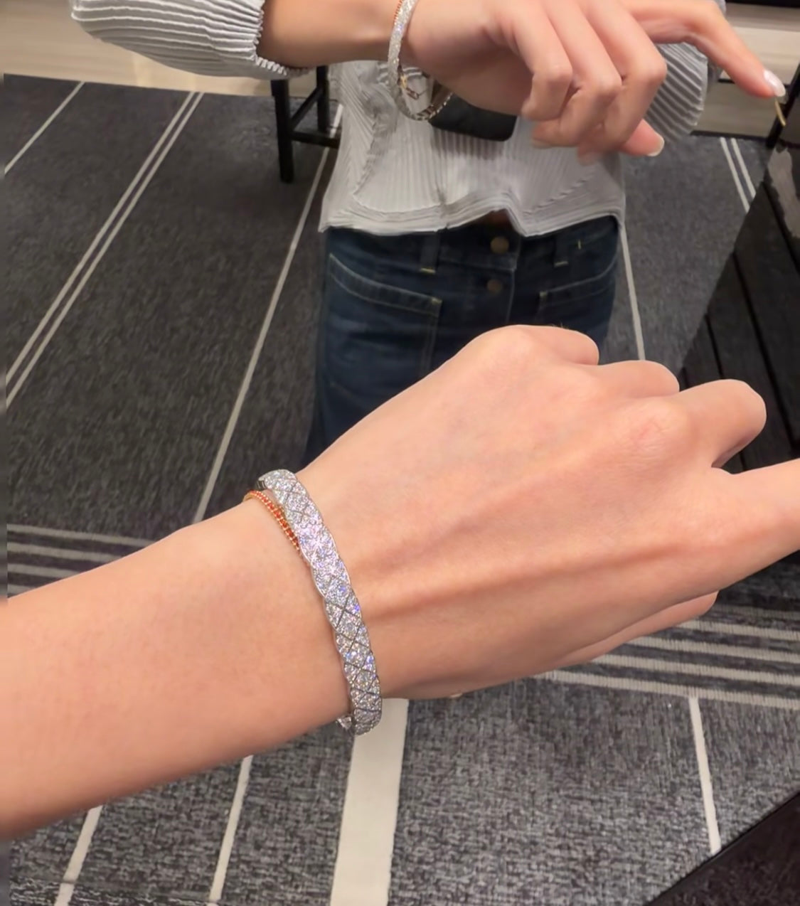 Double-C Emblem Bangle in Silver-Tone front product view