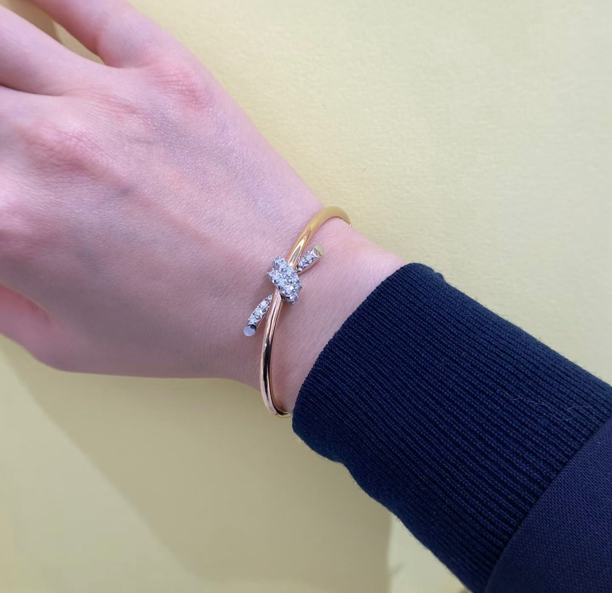 Knot Bangle in Gold-Tone front product view
