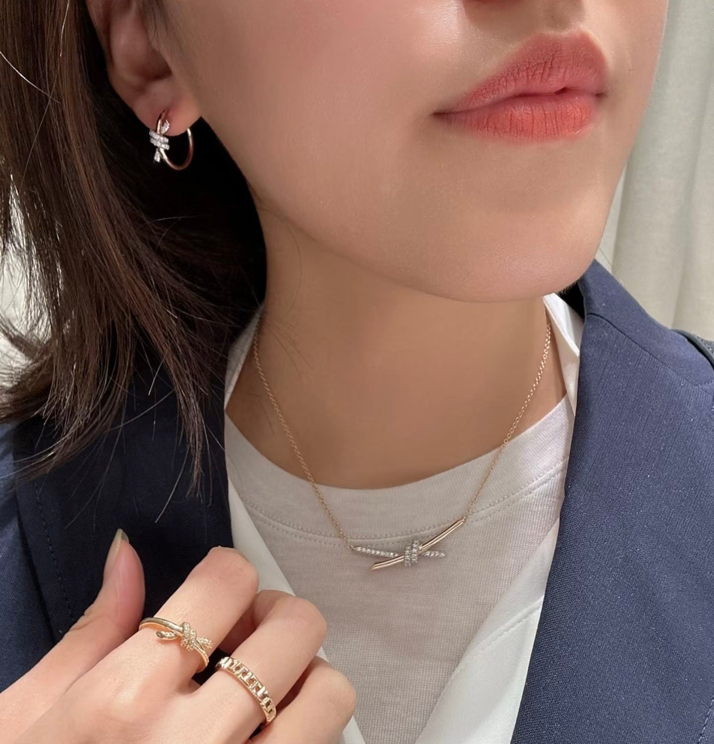 Knot Stud Earrings in Gold-Tone – Knot Detail detail view