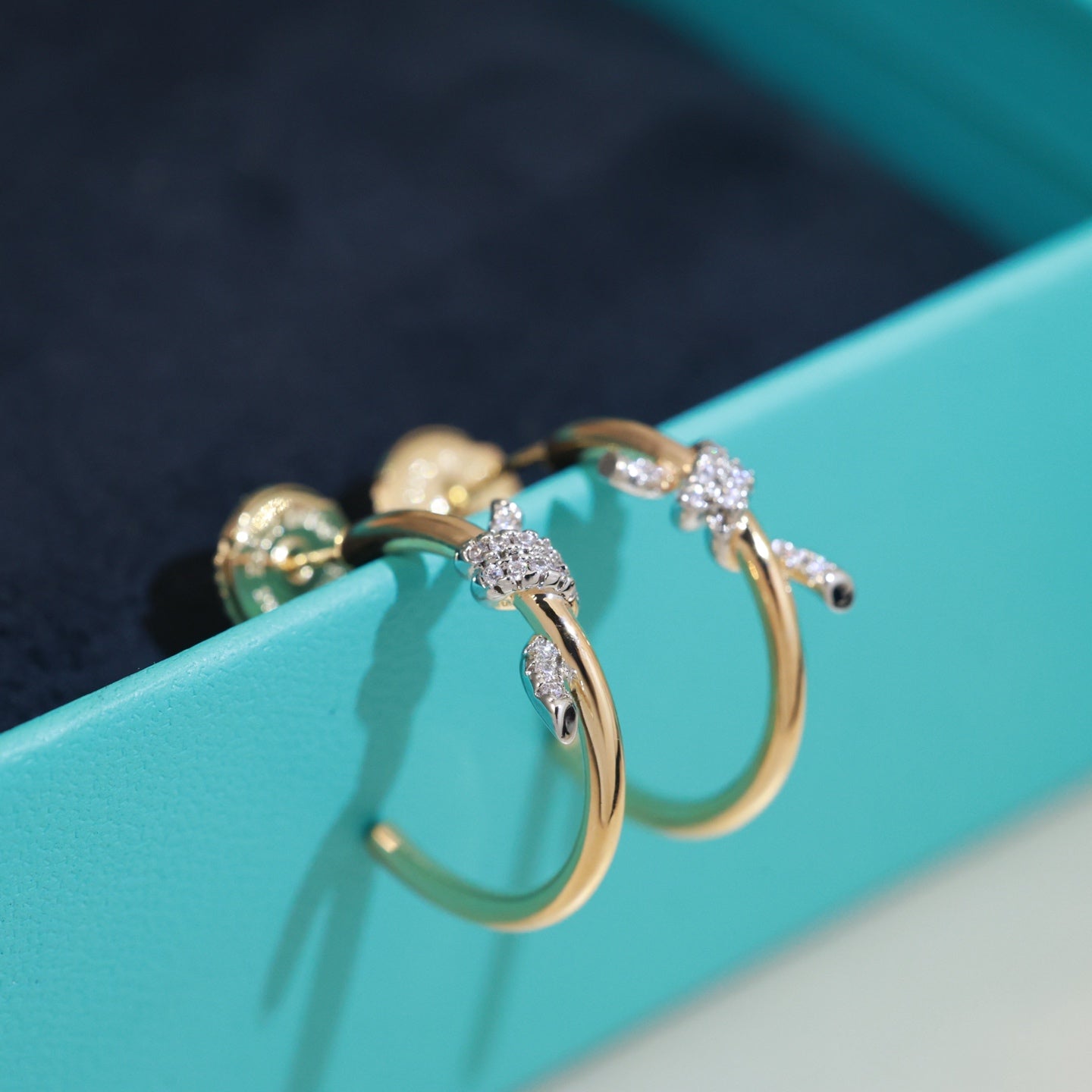 Knot Stud Earrings in Gold-Tone – Knot Detail – Design 02 styled product view