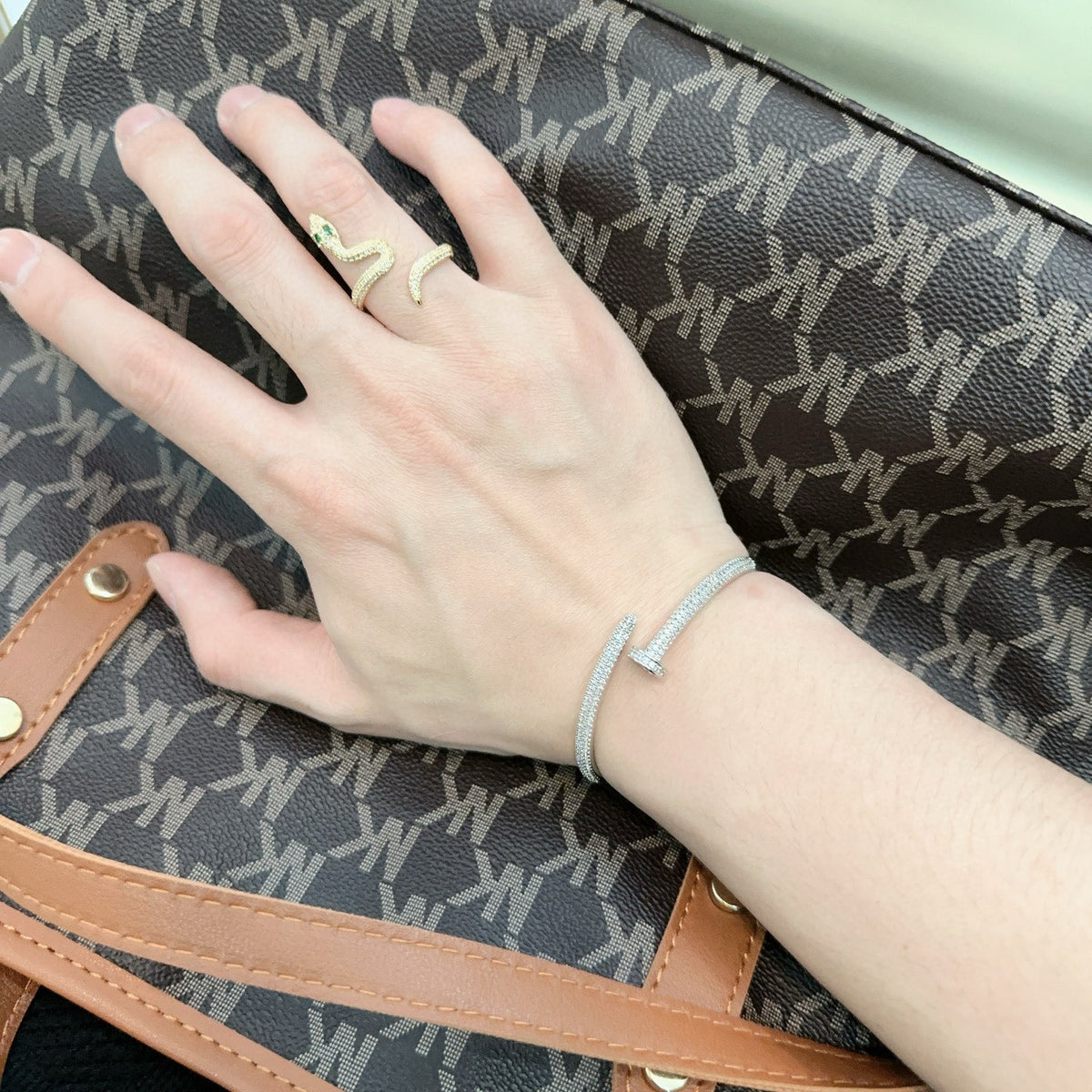 Sculptural Statement Bracelet in Gold-Tone – Design 58 side detail