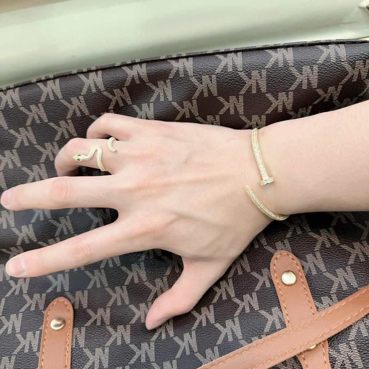 Sculptural Statement Bracelet in Gold-Tone – Design 57 main product view