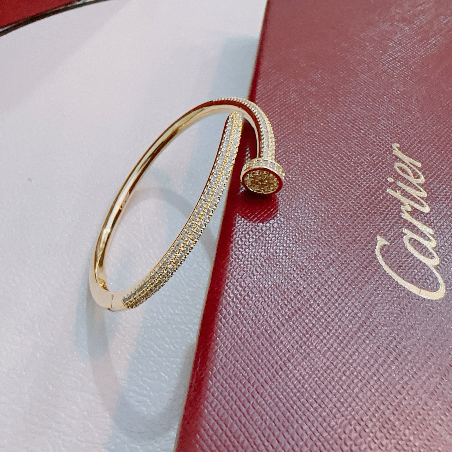 Sculptural Statement Bracelet in Gold-Tone – Design 57 front view
