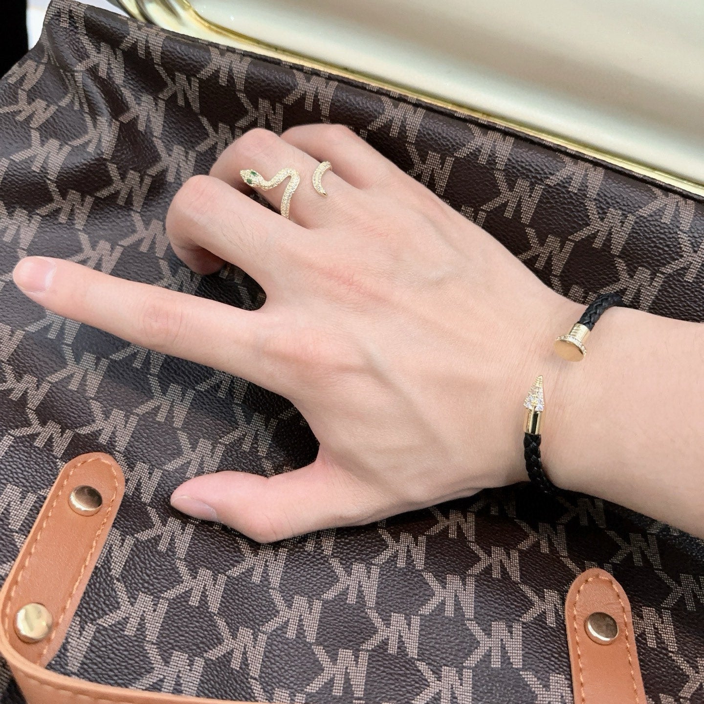 Sculptural Statement Bracelet in Gold-Tone – Design 56 main product view