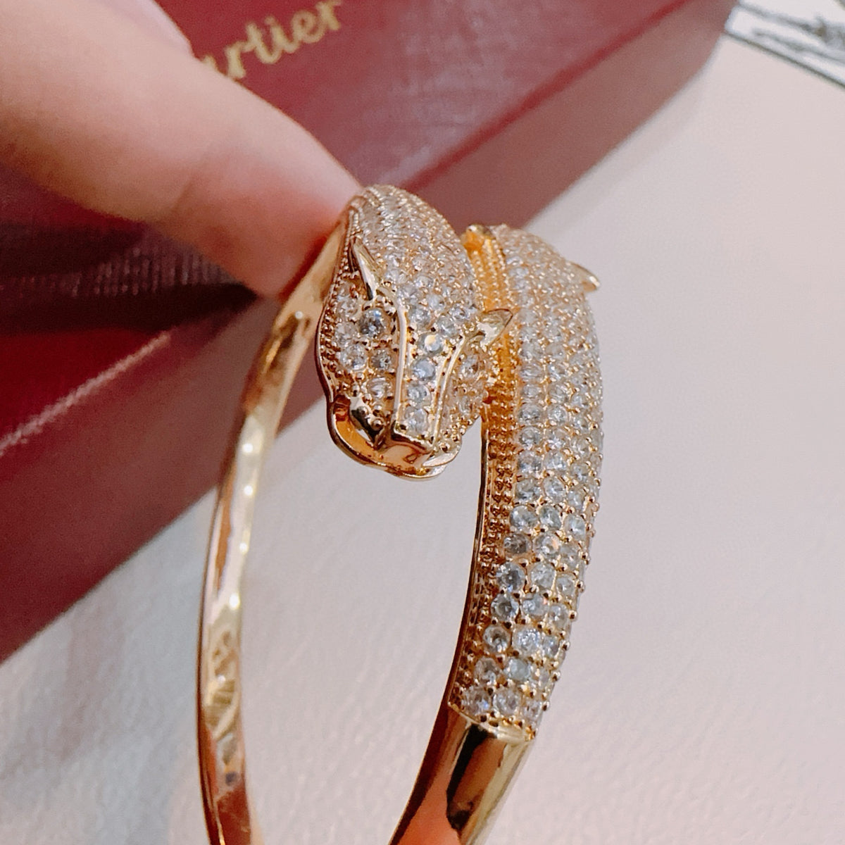 Sculptural Statement Bracelet in Gold-Tone – Design 53 detail view