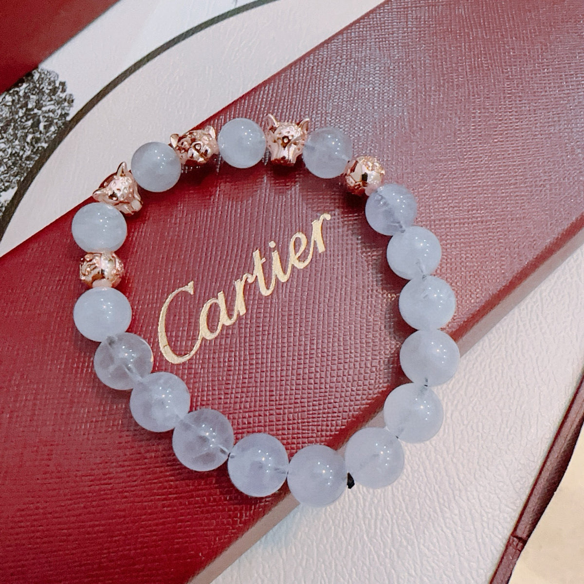 Panther Motif Statement Bracelet in Gold-Tone – Design 07 close-up detail