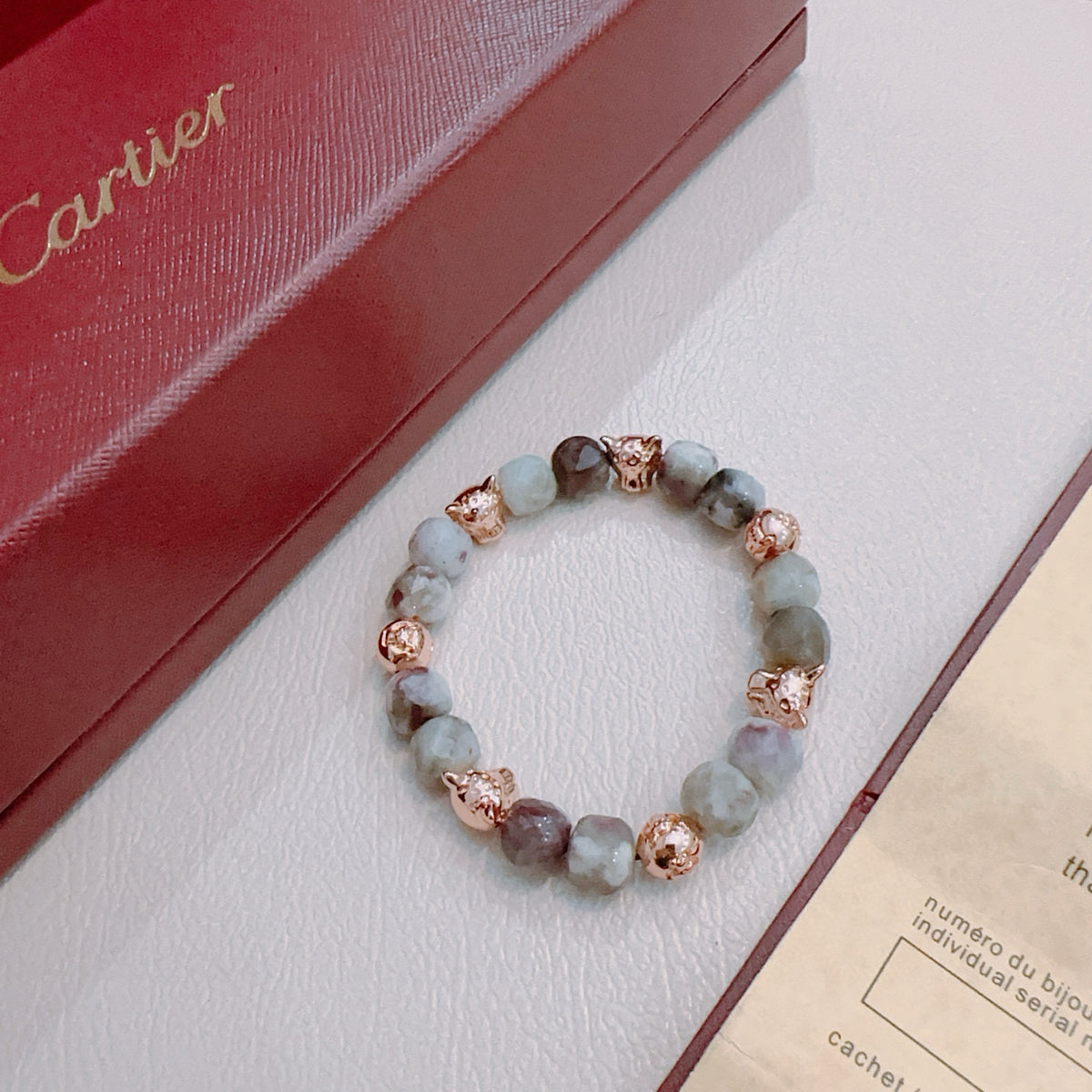 Panther Motif Statement Bracelet in Gold-Tone – Design 06 detail view