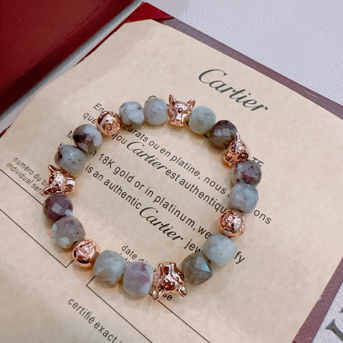 Panther Motif Statement Bracelet in Gold-Tone – Design 06 front view