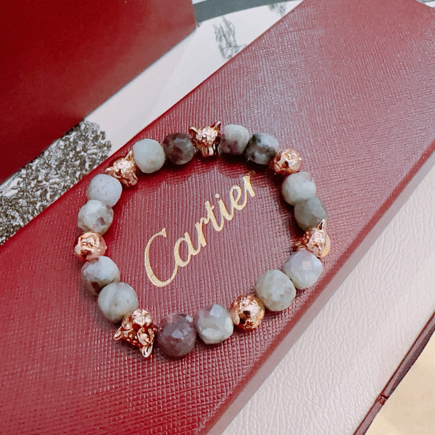 Panther Motif Statement Bracelet in Gold-Tone – Design 06 main product view