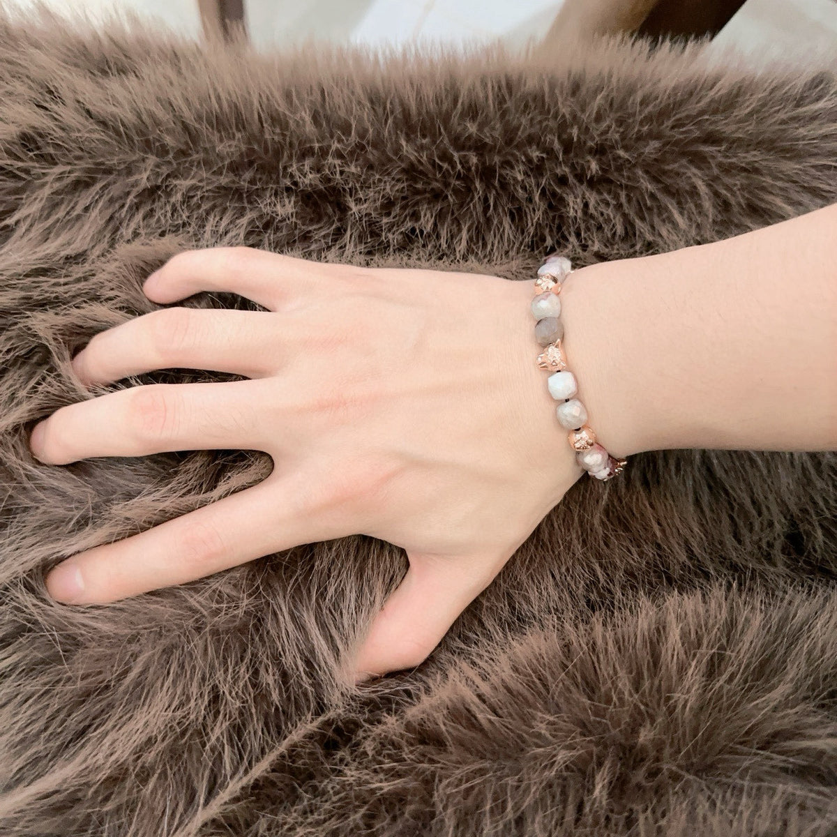 Panther Motif Statement Bracelet in Gold-Tone – Design 06 front view