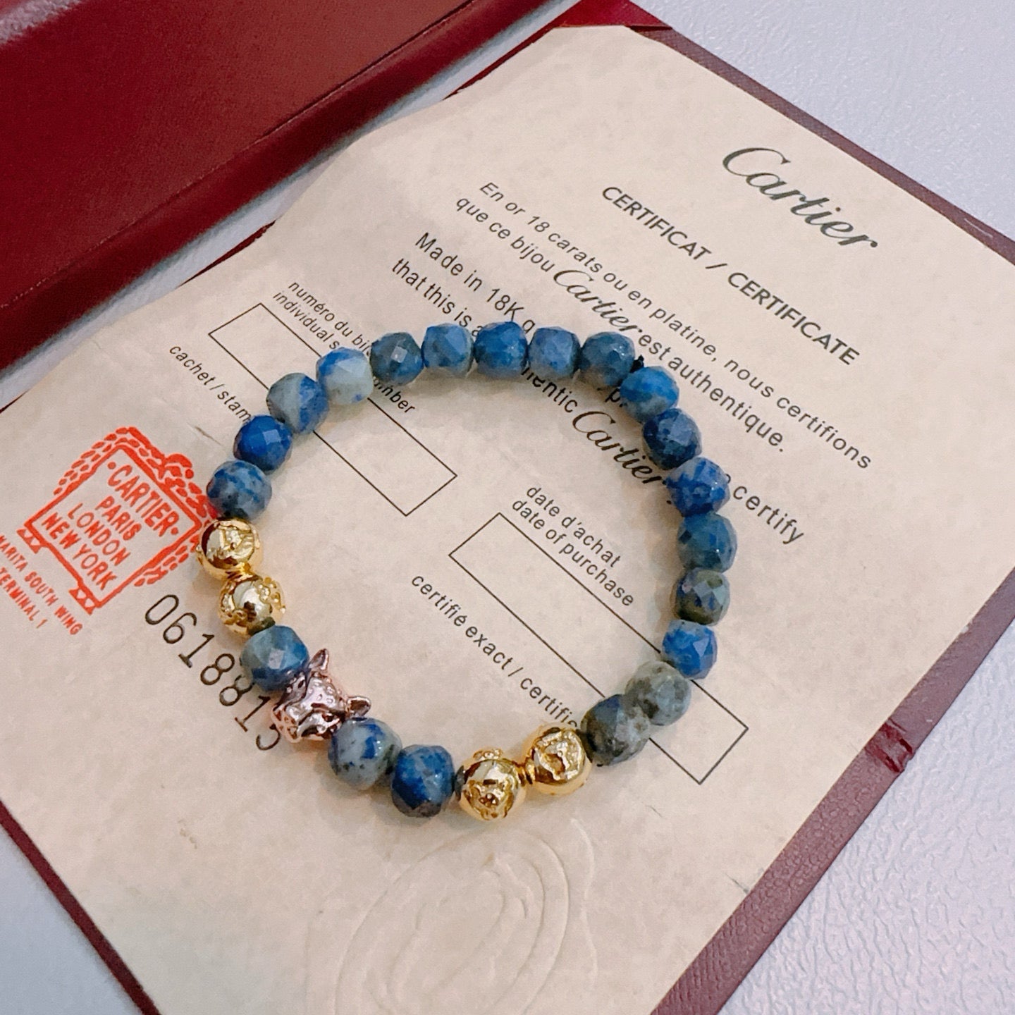 Panther Motif Statement Bracelet in Gold-Tone – Design 04 front view