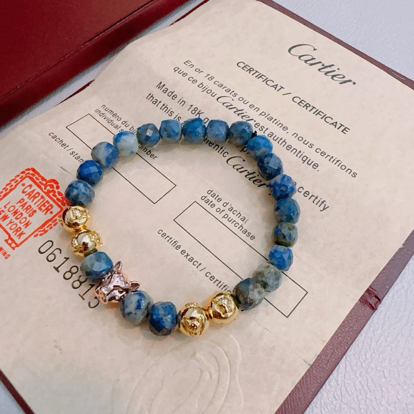 Panther Motif Statement Bracelet in Gold-Tone – Design 04 front view