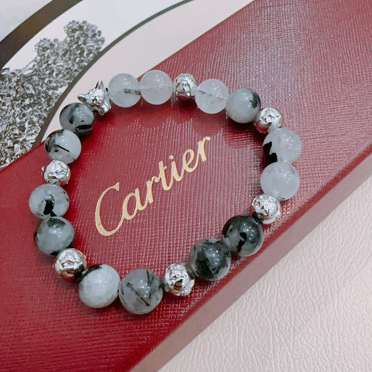 Panther Motif Statement Bracelet in Gold-Tone – Design 03 styled view