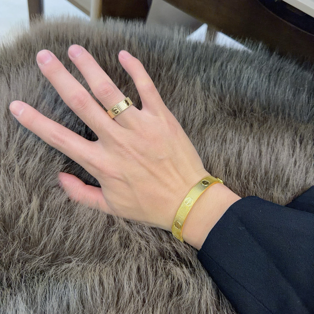 Sculptural Statement Ring in Gold-Tone – Design 01 styled view