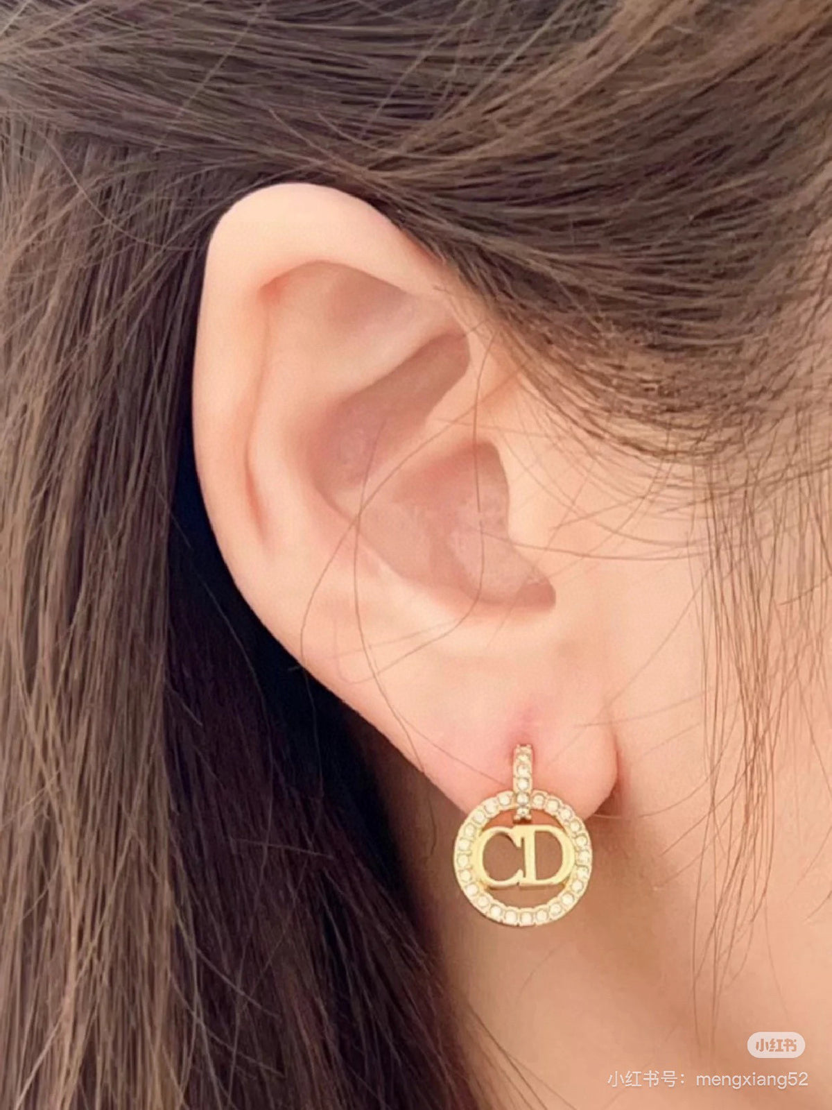 Graphic Letter Motif Statement Earrings in Polished Metal-Tone – Design 010 styled view