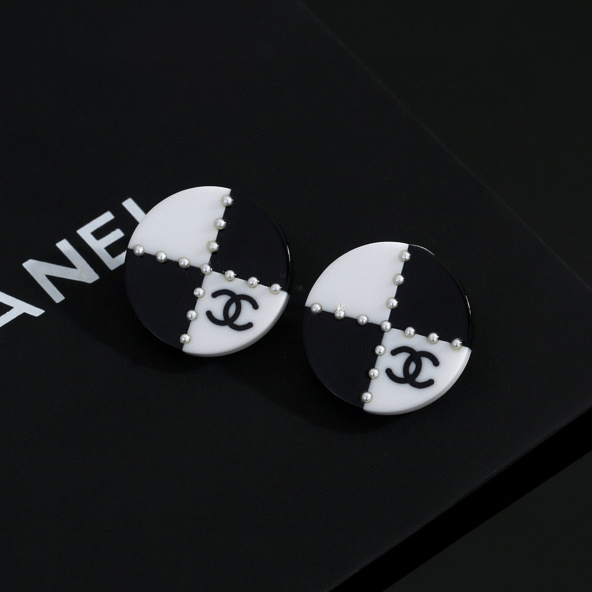 Signature Emblem Stud Earrings in Gold-Tone – Design 018 main product view