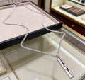 Double-G Emblem Pendant Necklace in Silver-Tone – Vintage Detail – Design 011 main product view