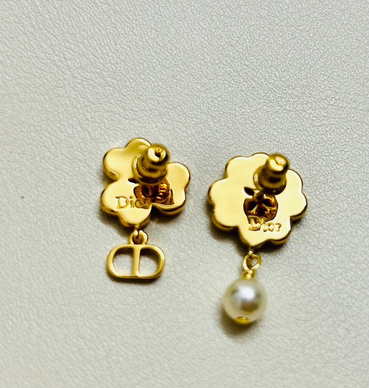 Graphic Letter Motif Statement Earrings in Polished Metal-Tone – Design 012 styled view