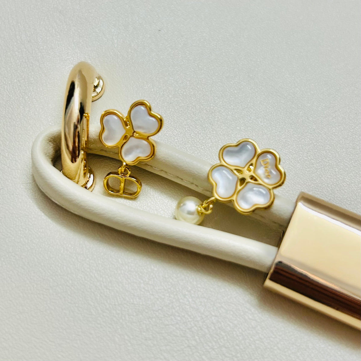 Graphic Letter Motif Statement Earrings in Polished Metal-Tone – Design 012 close-up detail
