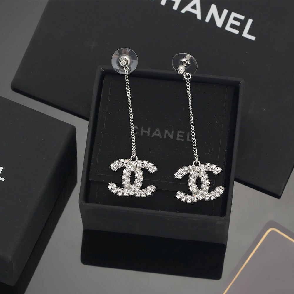 Signature Emblem Crystal-Accent Stud Earrings – Design 009 main product view