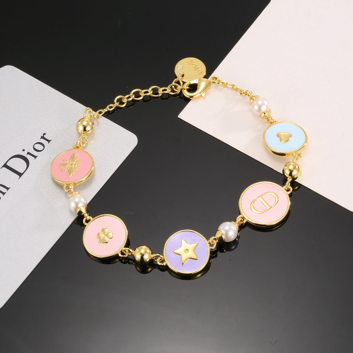 Graphic Letter Motif Pendant Necklace in Gold-Tone with Vintage-Style Finish – Design 001 detail view