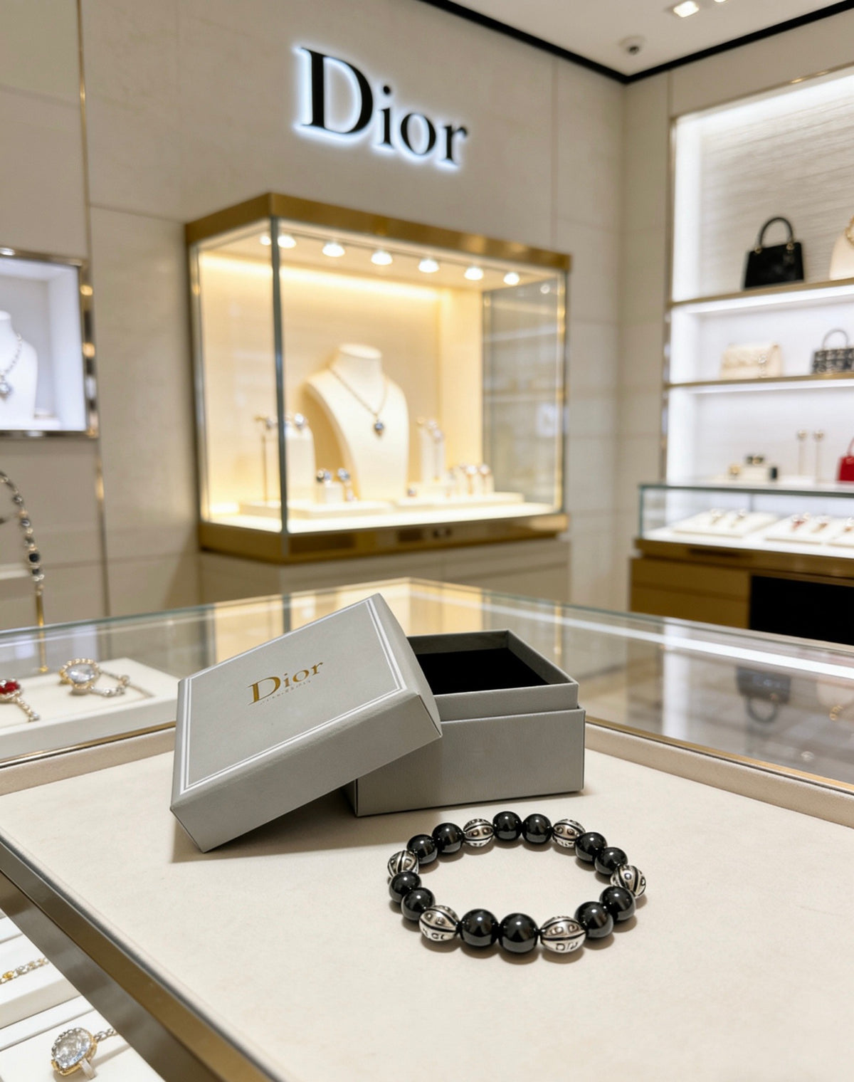 Star Motif Statement Bracelet in Silver-Tone with Vintage-Style Finish – Design 004 styled view
